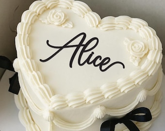 Personalized Baby Cake Topper / Custom Script Cake Topper for Gender Reveal and Baby Shower / Customizable Cake Topper / Gold Silver