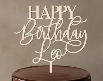 Personalized Birthday Cake Topper / Custom Script Cake Topper for Birthdays and Party / Customizable Cake Topper / Gold Silver