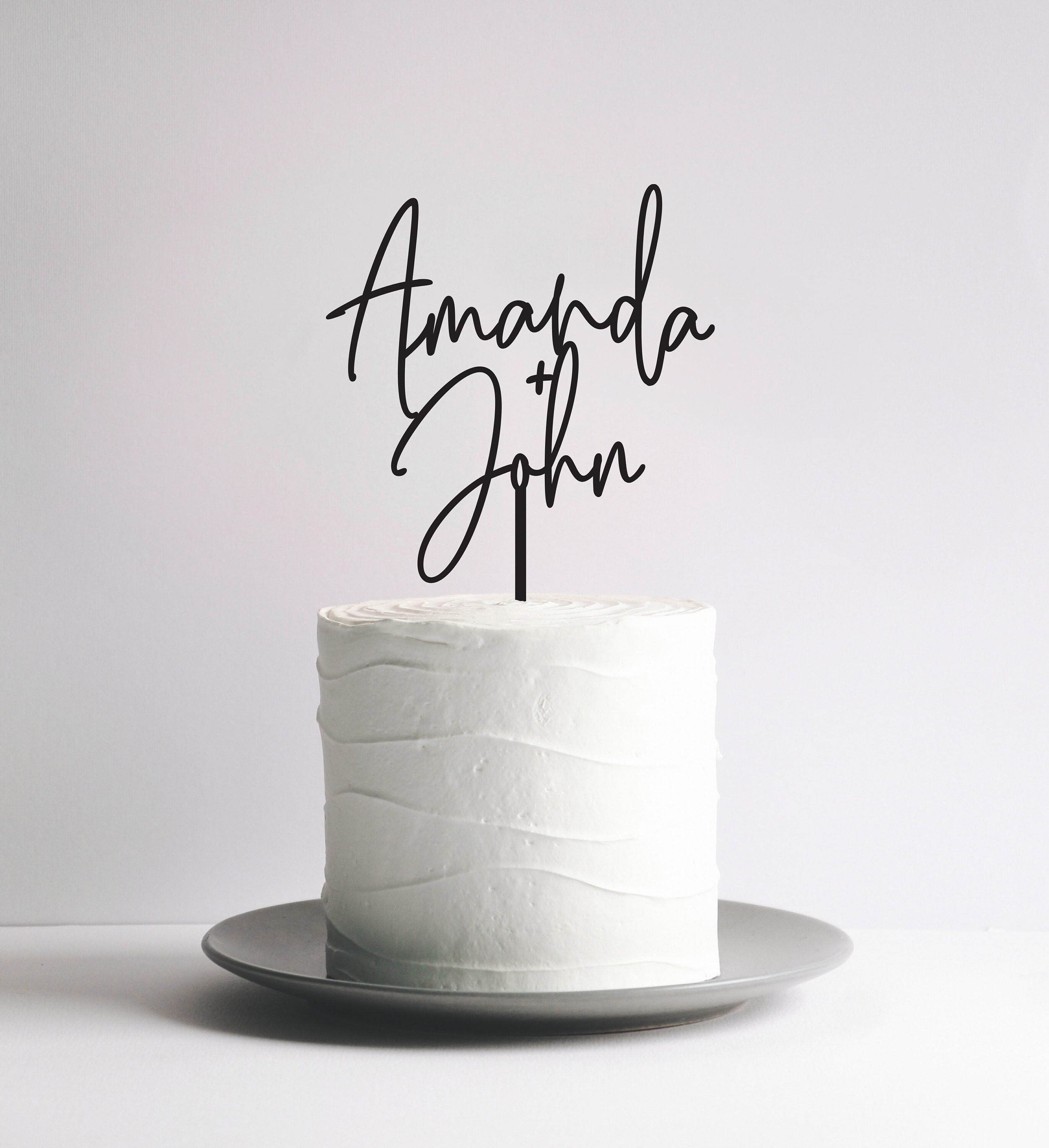 Personalized Wedding Cake Topper / Custom Script Cake Topper for Wedding and Anniversary / Customizable Cake Topper / Engagement Cake Topper