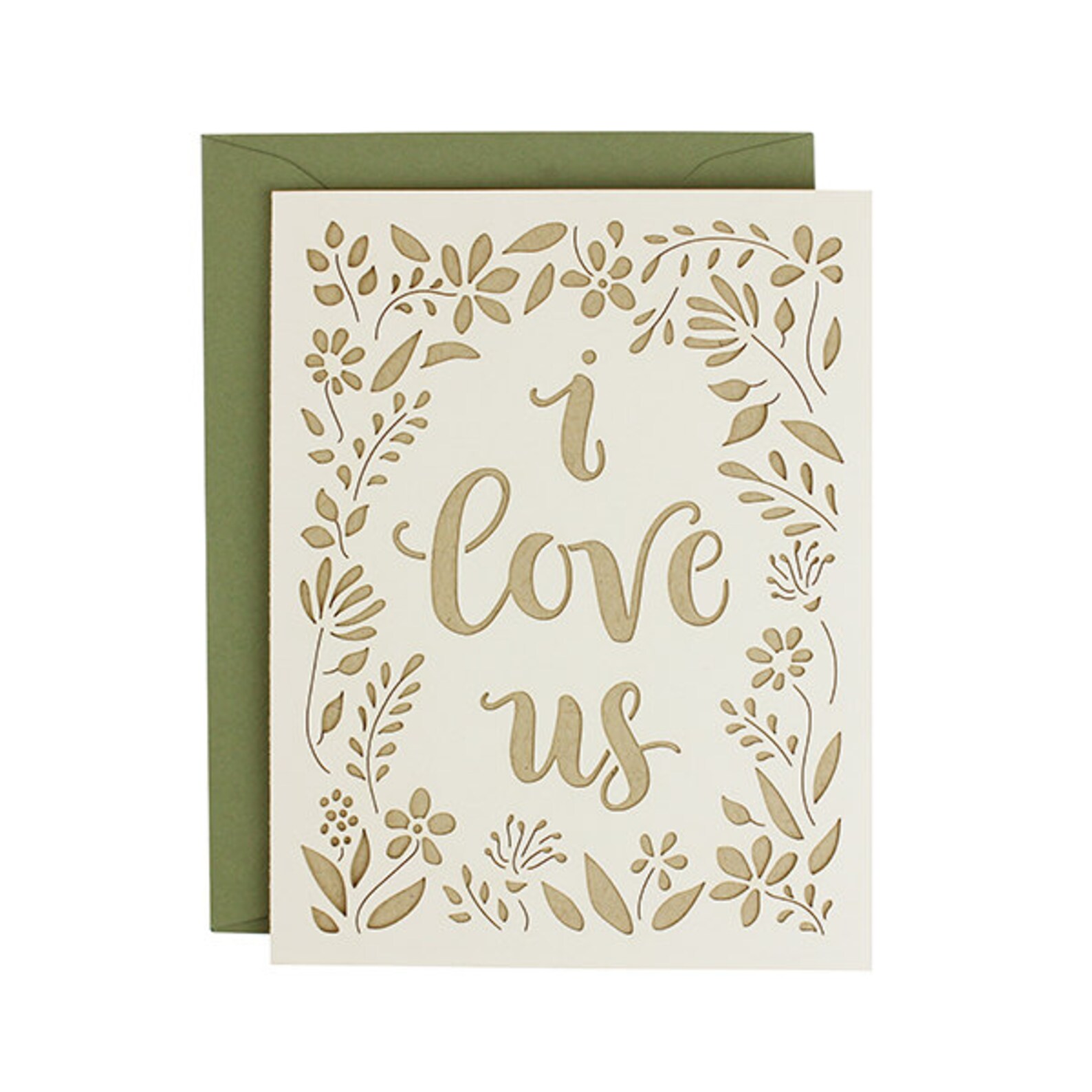 Love Card I Love Us Laser Cut Floral Card Etsy