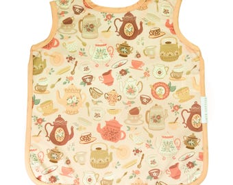 Apron Bib for Babies and Toddlers / Waterproof Baby Bib / Bapron Infants Babies and Toddlers / Baby Toddler Smock / Tea Party