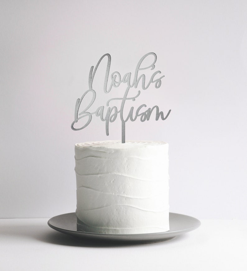 Personalized Wedding Cake Topper / Custom Script Cake Topper for Wedding and Anniversary / Customizable Cake Topper / Gold Silver image 3