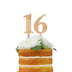 Cherry Wood Number Cake Topper Great for a Birthday or Anniversary image 2