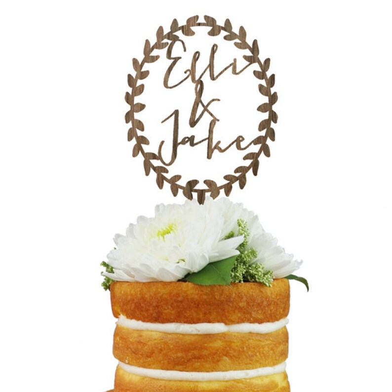 Custom Cake Topper Custom Saying Wreath With up to Three Etsy