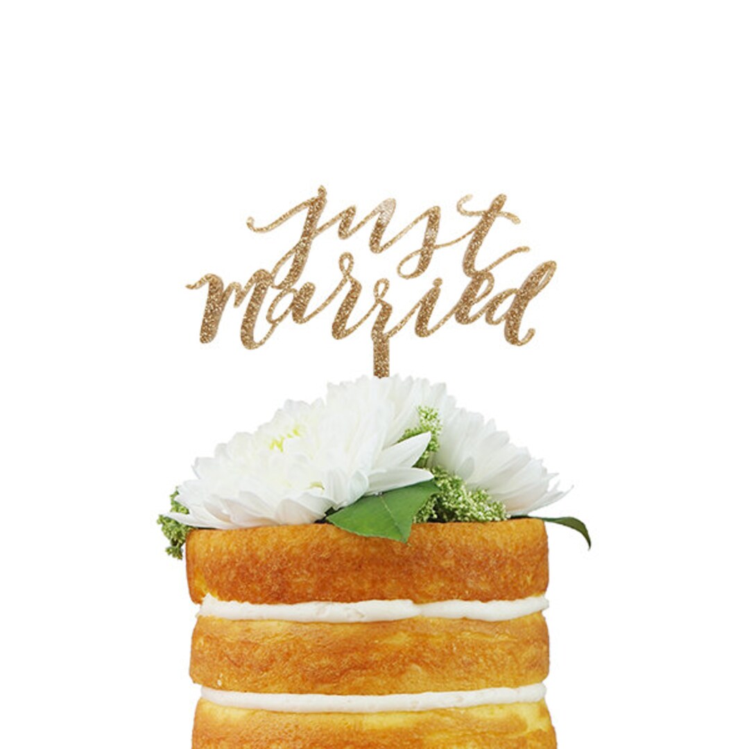 Just Married Cake Topper - Etsy