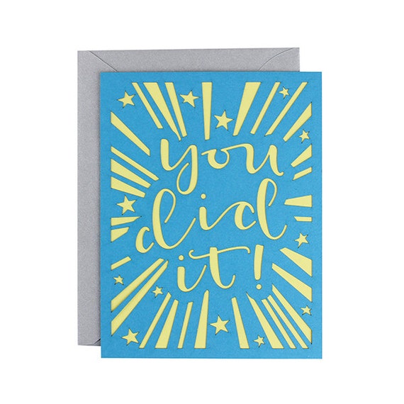 You did it paper cut card