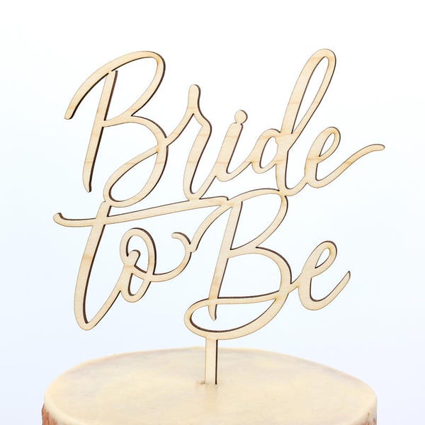 Calligraphy Bride to Be Cake Topper, Script Bride to Be Cake Topper, Personalized Gold and Silver, Wedding Shower Cake Topper