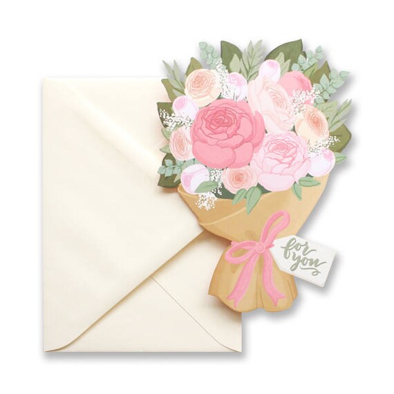 Pour Vous De Fleurs Bouquet Amitié Die Cut Carte