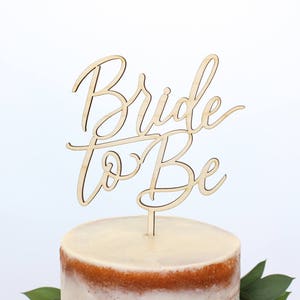 Calligraphy Bride to Be Cake Topper, Script Bride to Be Cake Topper, Personalized Gold and Silver, Wedding Shower Cake Topper image 5
