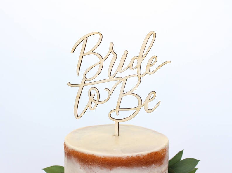 Calligraphy Bride to Be Cake Topper, Script Bride to Be Cake Topper, Personalized Gold and Silver, Wedding Shower Cake Topper image 5