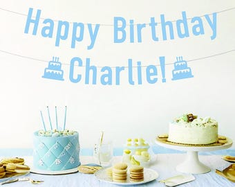 Custom Party Banner / Personalized Birthday Glitter Sign / Custom Banner for Men, Boys, Women, & Girls / Block Font in uppercase lowercase