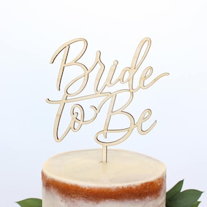 Calligraphy Bride to Be Cake Topper, Script Bride to Be Cake Topper, Personalized Gold and Silver, Wedding Shower Cake Topper image 4