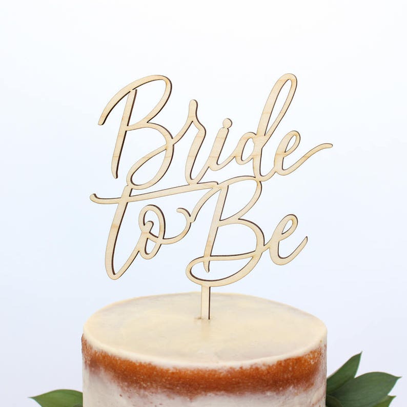 Calligraphy Bride to Be Cake Topper, Script Bride to Be Cake Topper, Personalized Gold and Silver, Wedding Shower Cake Topper image 4