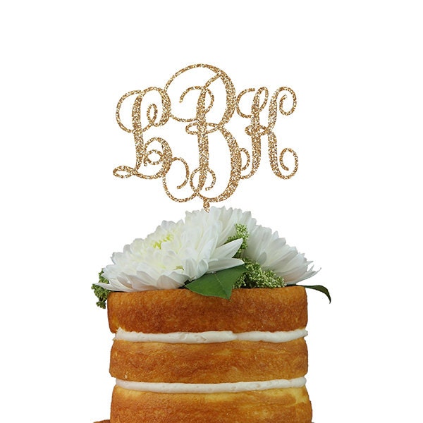 Custom Cake Topper with Custom Material - Three Letter Monogram