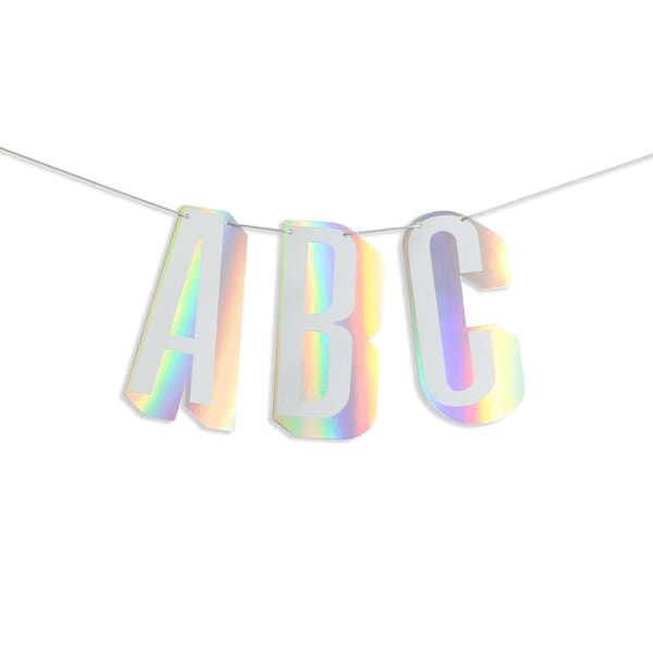 Holographic Foil Stamped Dimension Alphabet Custom Letter Banner