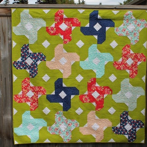 Summertime Blossoms Quilt Pattern, pdf downloadable quilt instructions