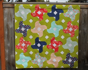 Summertime Blossoms Quilt Pattern, pdf downloadable quilt instructions