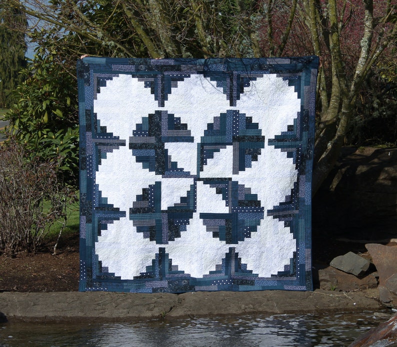 Spin Quilt Pattern, pdf downloadable quilt instructions image 1