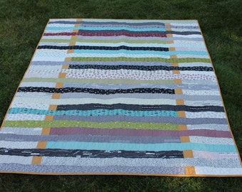 Lap Size Quilt Pattern, PDF, Life is a Highway Quilt, Jellyroll Friendly, patchwork