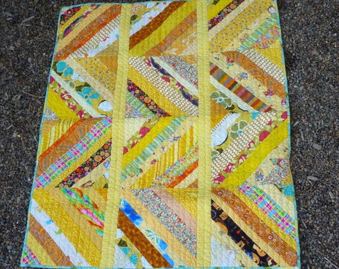 Sunny Yellow String Patchwork Quilt Small Lap or for Baby - Etsy
