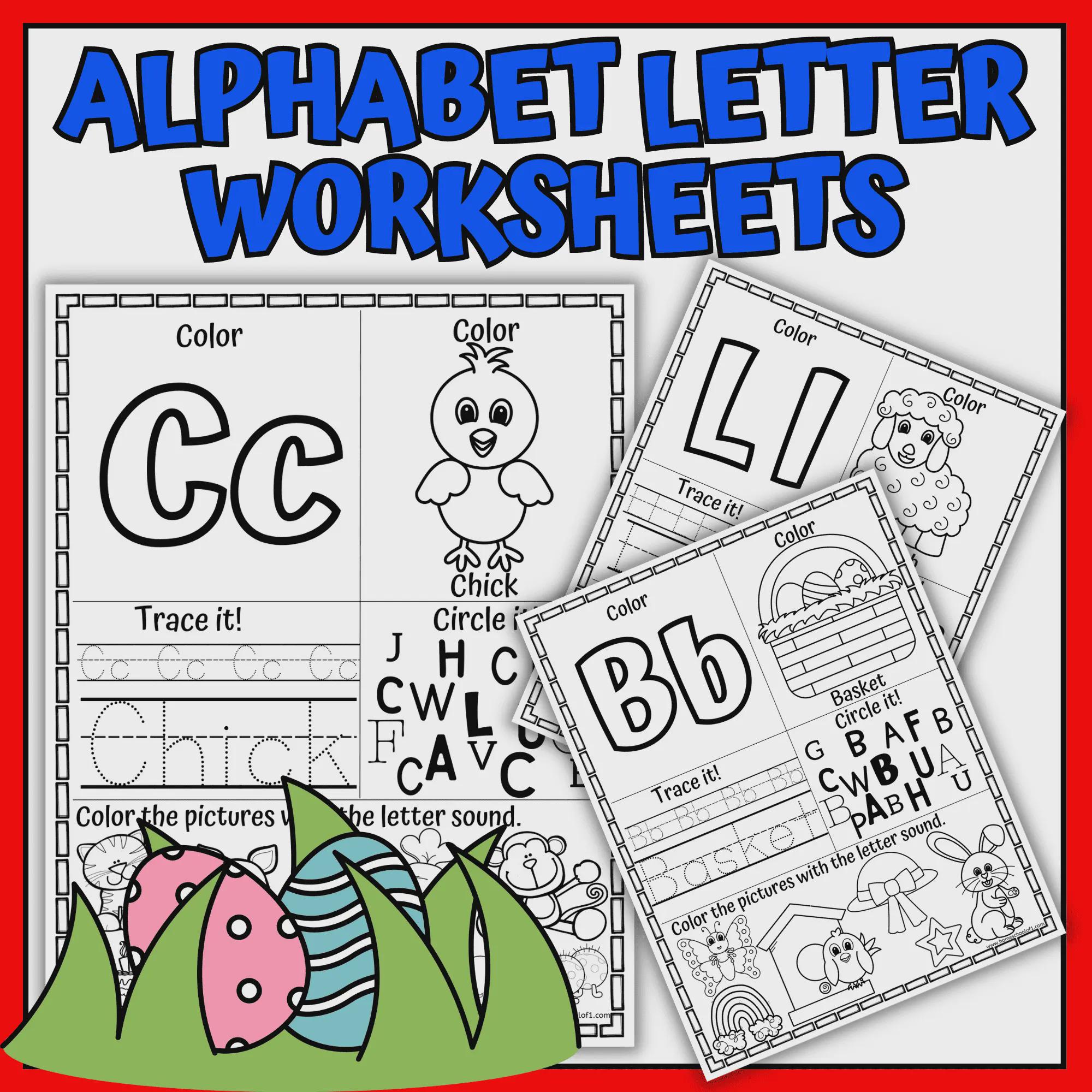 Easter Alphabet Worksheets Printable | Letter Tracing A-Z | Preschool ...