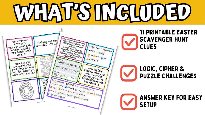 Easter Scavenger Hunt for Teens Printable | Puzzle Treasure Hunt Game ...