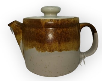 Vintage McCoy Signed pottery teapot mid century