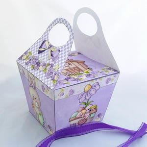 Digital Printable Medium Easter Gift Box - Party Favor - Easter Decoration - Easter Bunny - Easter Treat Holder