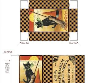 Digital Printable Halloween Matchbox  Instant Download Good Fortune Theme