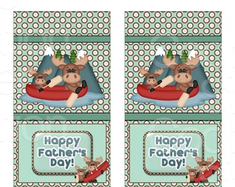 Printable Father's Day Chocolate Bar Wrapper - Camping - Fishing - Candy Bar Wrapper
