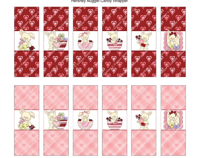 Digital Printable Hershey Nugget Candy Wrappers Valentine Candy Wrapper ...