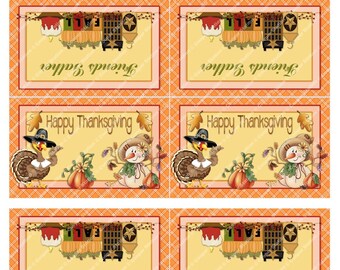Digital Printable Thanksgiving  Bag Topper - Friends Gather - Treat Bag Topper - Fall Bag Topper