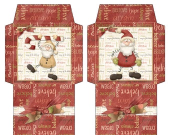 Christmas Digital Printable Tea Bag Envelope - Tea Bag Envelope - Holiday Tea Wrapper - Santa