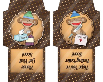 Printable Digital Tea Bag Wrappers - Tea bag Envelopes - Get Well - Feel Better