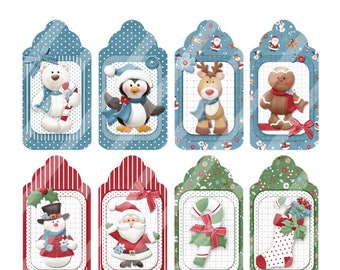 Assorted  Digital Christmas Gift Tags 2018 - Holiday Gift Tags - Free Bonus