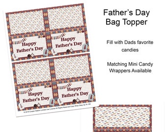 Printable Father's Day Bag Topper - Digital Bag Topper - Gift For Dad- Treat Bag Topper - Husband Bag Topper