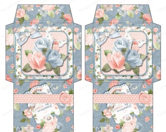 Printable Digital Floral Tea Bag Envelopes - Tea Bag Wrapper - Friend Tea Wrapper