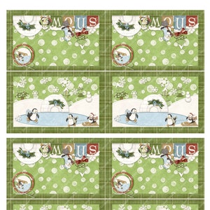 Digital Printable Bag Topper-Treat Bag Toppers-Penguins -Christmas Candy Bag Topper