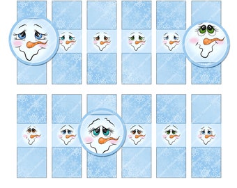 Digital Printable Holiday Hershey Nugget Candy Wrappers - Happy Snowmen- Silly Snowmen- Stocking Stuffer- Christmas Hershey Nugget Wrappers