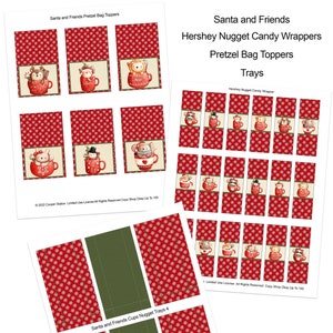 Digital Printable Hershey Nugget Holiday Candy Wrapper Set - Christmas ...