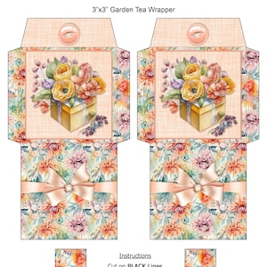 Digital Printable Garden Tea Bag Envelopes