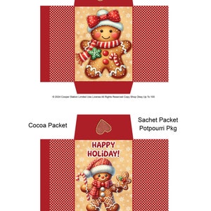 Gingerbread DIY Printable Hot Chocolate Envelope Set of Two - Etsy