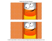 Digital Printable Halloween Candy Corn Face Kit Kat Chocolate Bar Wrapper - Candy Bar Wrapper - Trick or Treat - Party Favor