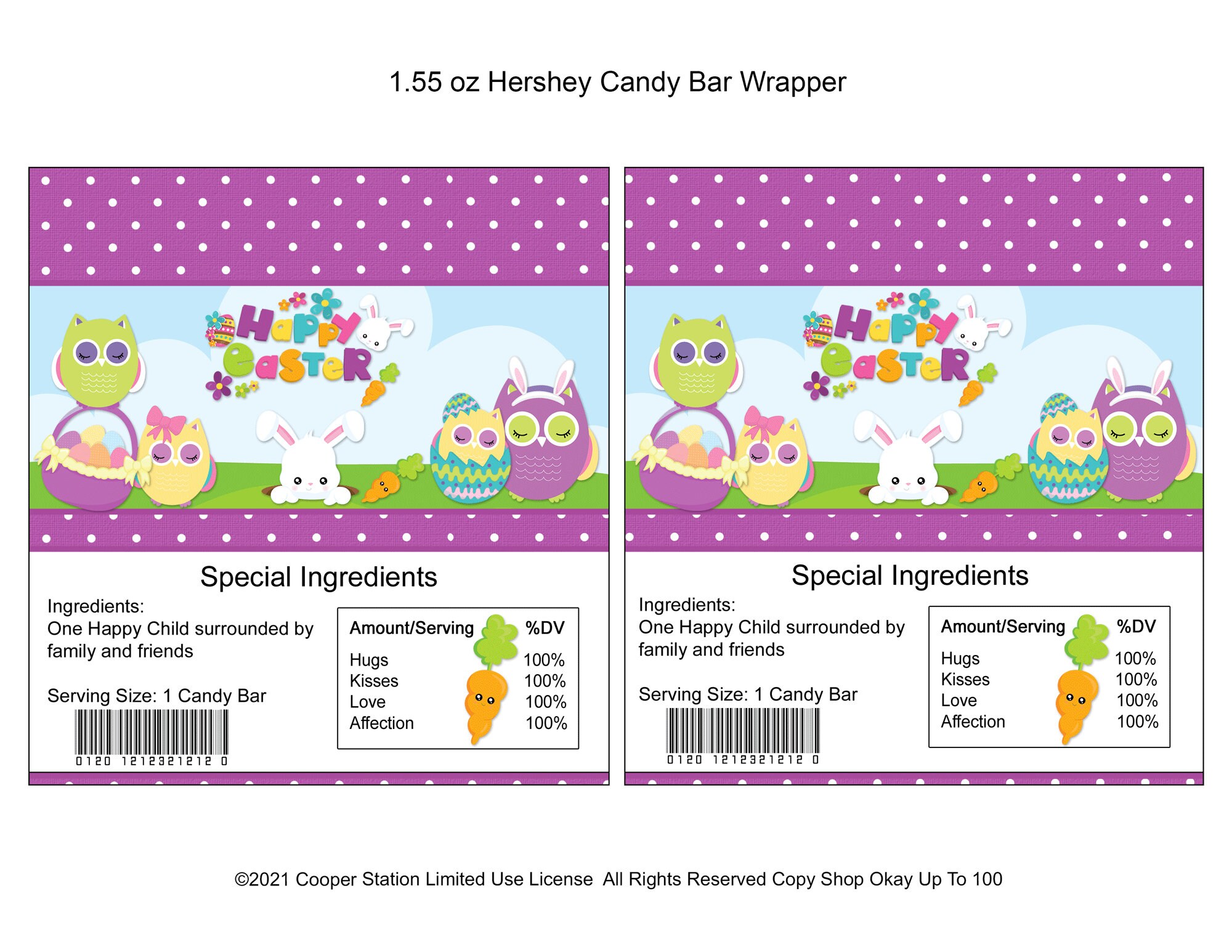 Printable Digital Easter Hershey Candy Bar Wrapper Chocolate - Etsy