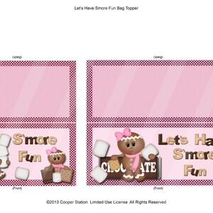 Digital Bag Topper S&#39; mores Theme