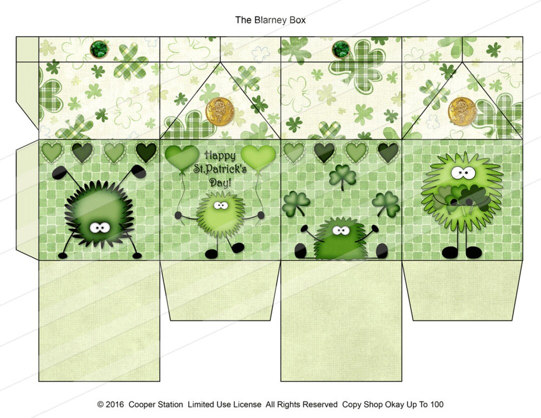 Digital Printable St. Patricks Day Milk Box Candy Box -for Chocolate ...