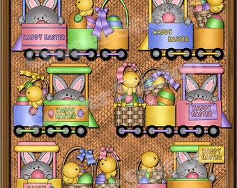 Digital Clip Art Easter Bunny Express Theme