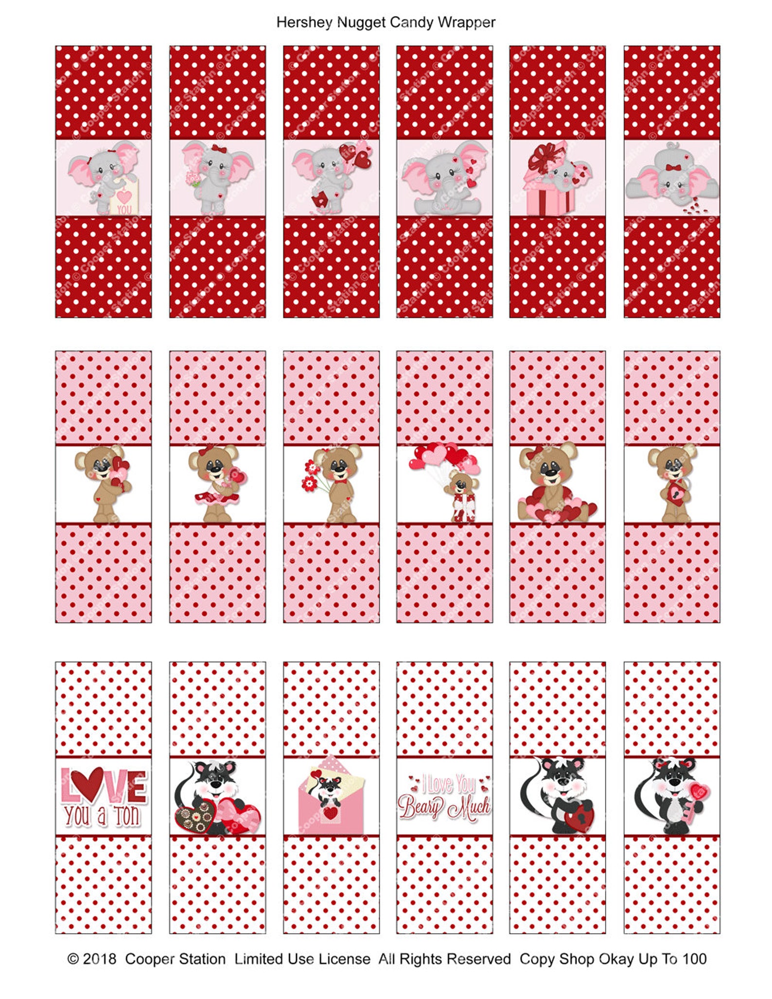 Digital Printable Hershey Nugget Candy Wrappers Valentine | Etsy