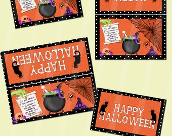 Digital Printable Halloween Bag Toppers Large and Small