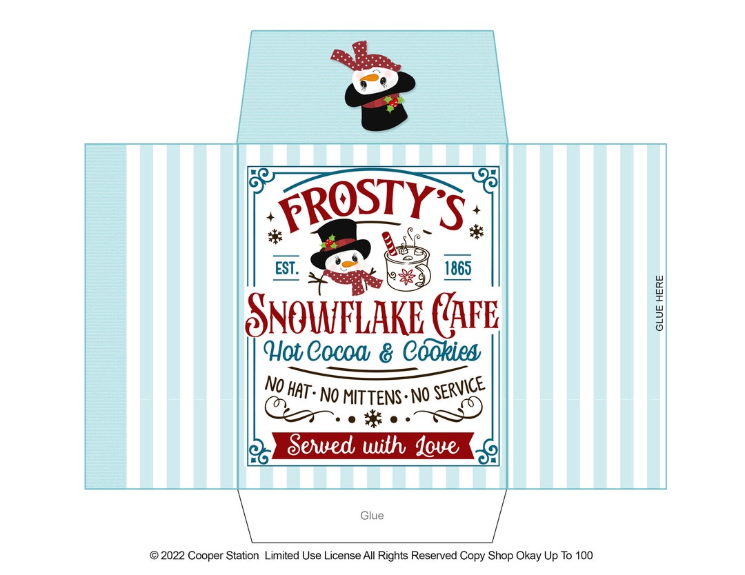 Digital Printable Snowman Cocoa Envelope or Potpourri or Sachet ...